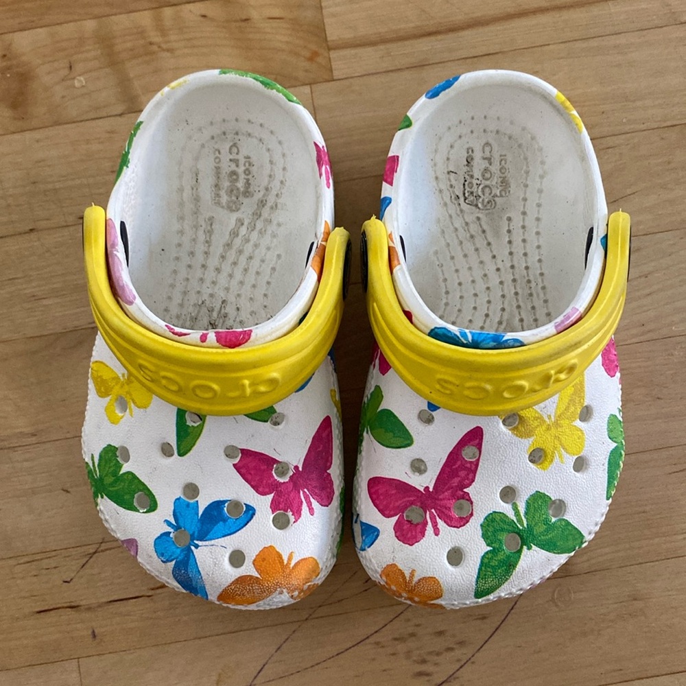 Size 5 butterfly crocs